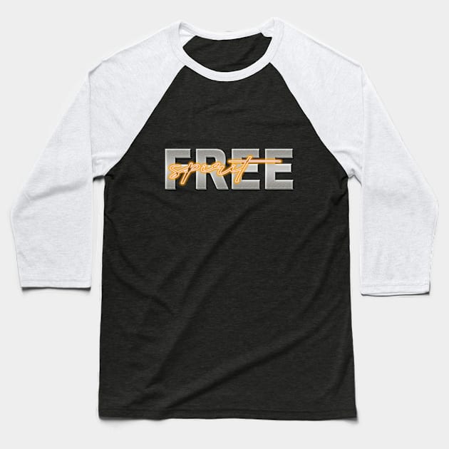 Free spirit (orange) Baseball T-Shirt by Sinmara